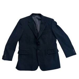 Adolfo 2 Button Black Cashmere Wool Blazer Sport Coat Men Size 42S Cozy Warm